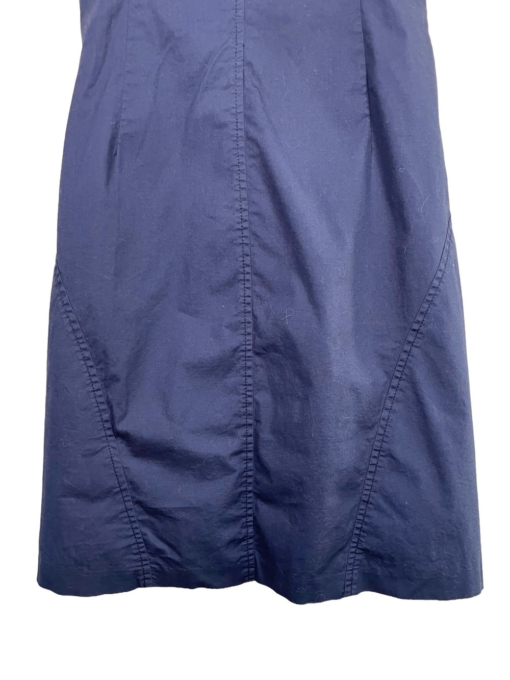 Tory Burch Navy Shift Dress Silver Logo Buttons Pockets Size 2 - Picture 7 of 8